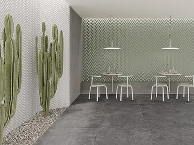 Background tile, Color green, Style designer, Ceramics, 15x38 cm, Finish matte